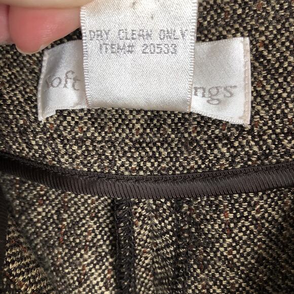 Soft Surroundings Tweed Wide Leg Trouser Pants Size 4 Textured Brown & Black - Picture 4 of 5